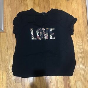 Torrid Black 'Love' Floral Tee